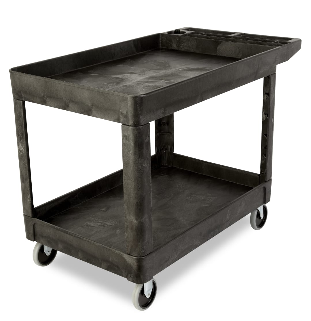 Heavy Duty Flat Handle 2 Shelf Cart