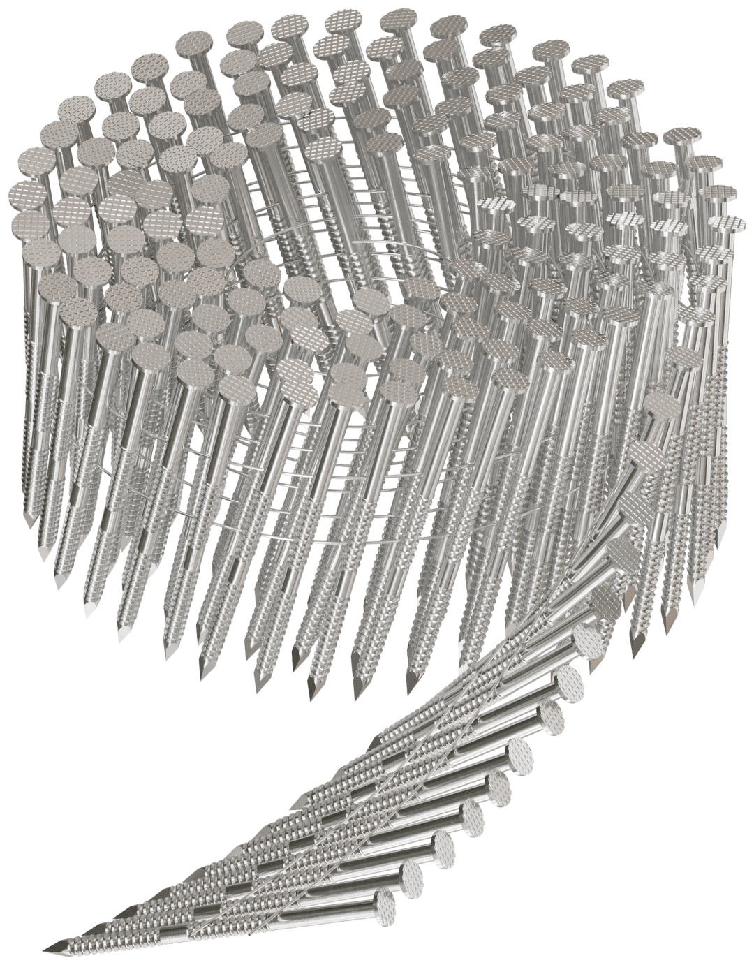 Simpson Strong-Tie S12A237PNB 15° Wire Coil, Full Round Head, Ring-Shank Decking/Framing Nail — 2-3/8 in. x .113 in. Type 304 (3600-Qty)