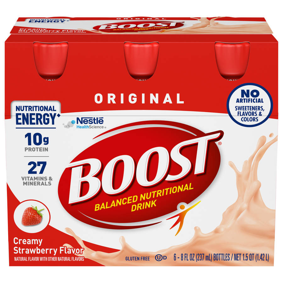 BOOST Original Balanced Nutritional Drink Protein Shakes, Creamy Strawberry, 8 fl oz, 6 Pack