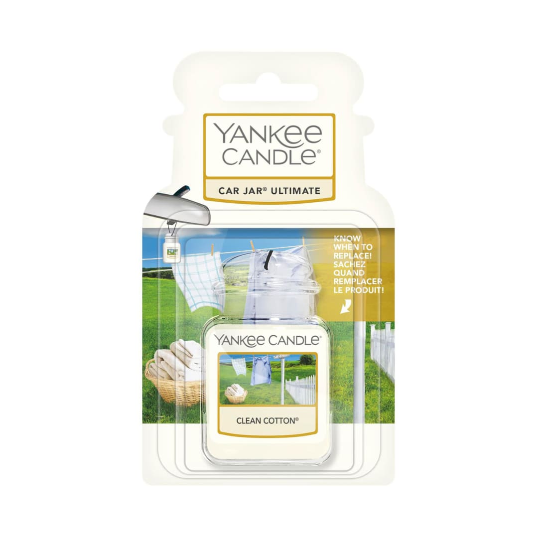 Yankee Candle® Car Jar Ultimate Scented Air Freshener | Clean Cotton | Lasts up to 4 Weeks