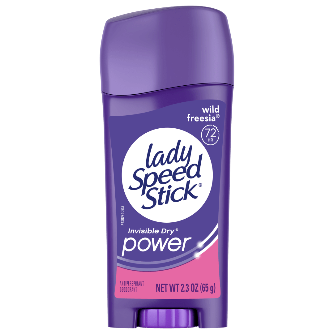 Lady Speed Stick Antiperspirant Deodorant for Women, 72 HR Sweat & Odor Protection, Invisible Dry, Wild Freesia Scent, 2.3 oz Stick