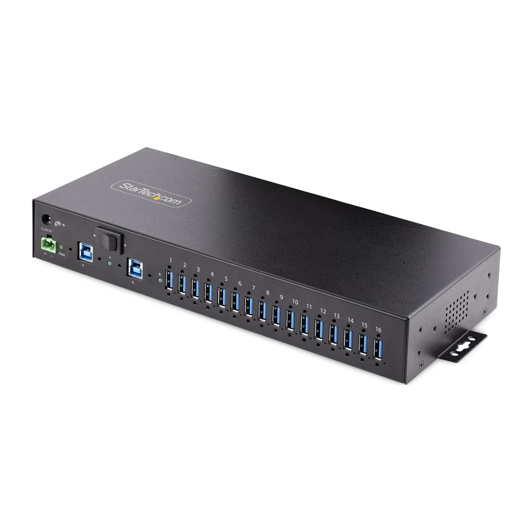 16-Port Industrial 5Gbps Hub - ESD Protection