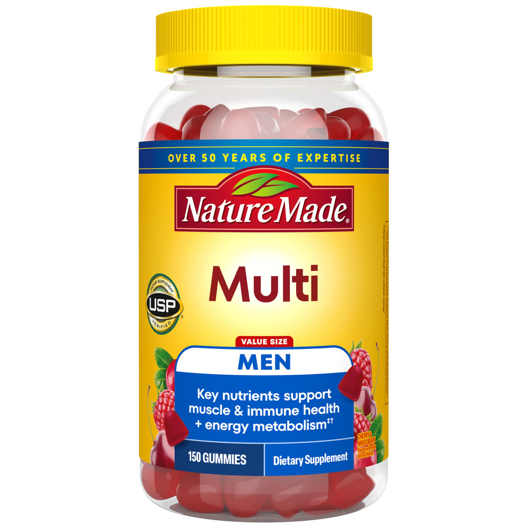 Nature Made Multi for Him, Mens Multivitamins Gummies, Energy Metabolism Support, Multivitamin for Men, 150 Gummy Vitamins and Minerals, 75 Day Supply