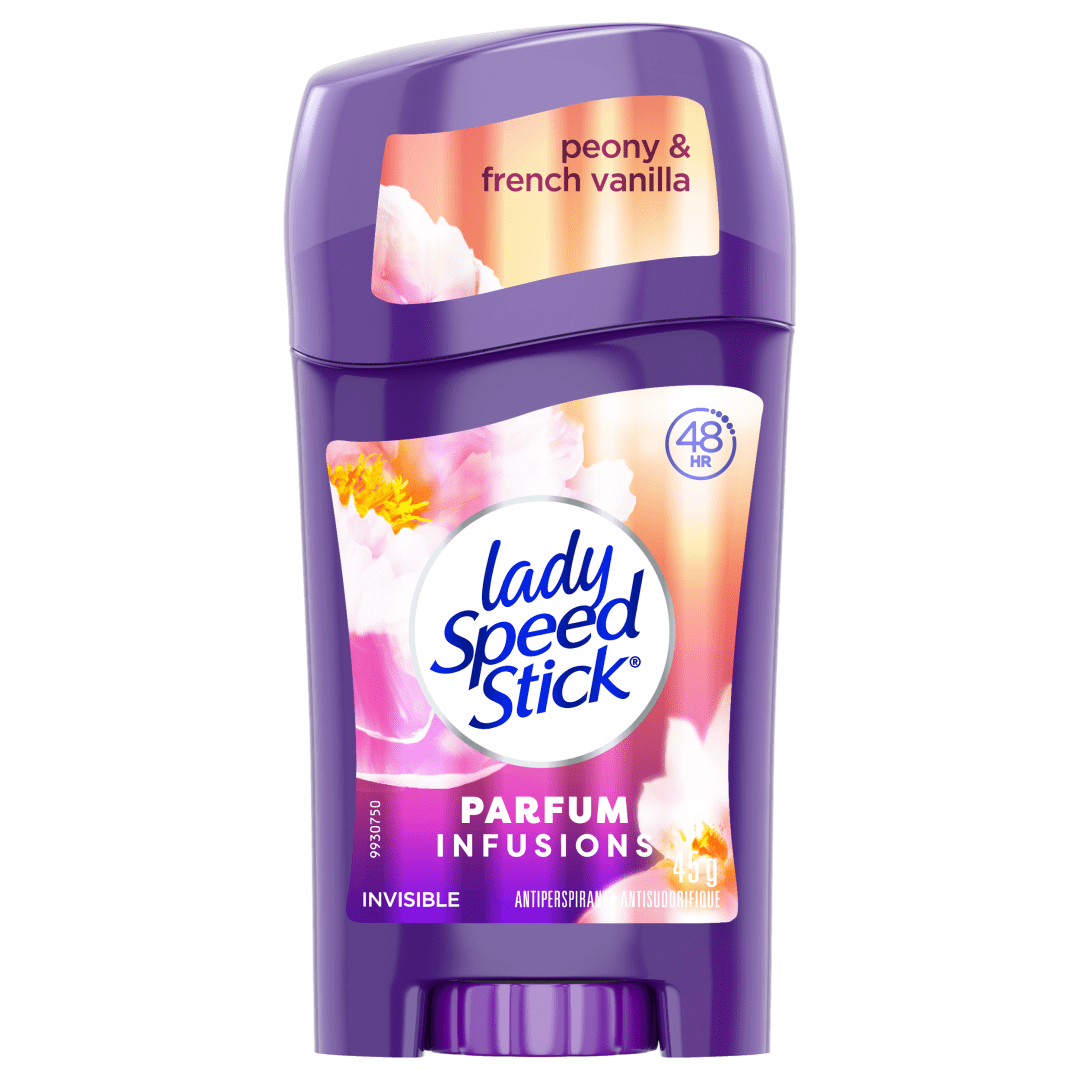 Lady Speed Stick Antiperspirant Deodorant, Parfum Infusions, Peony & French Vanilla, 45g
