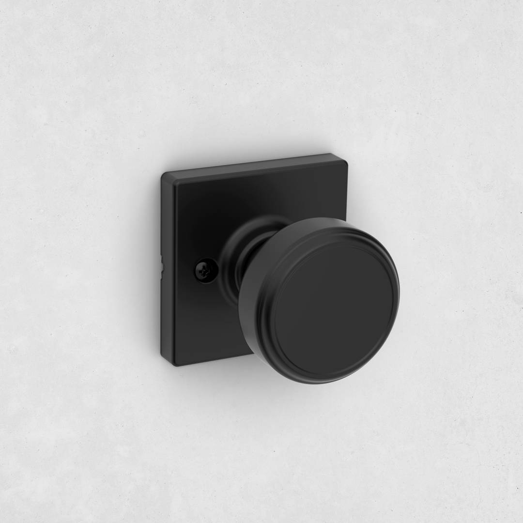 Maven Half Dummy Knob w/ Square Rose in Matte Black