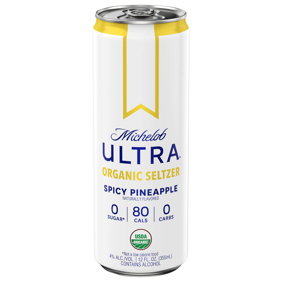 Michelob Ultra Organic Seltzer Spicy Pineapple 12 oz Single CAN Sleek 4ABV