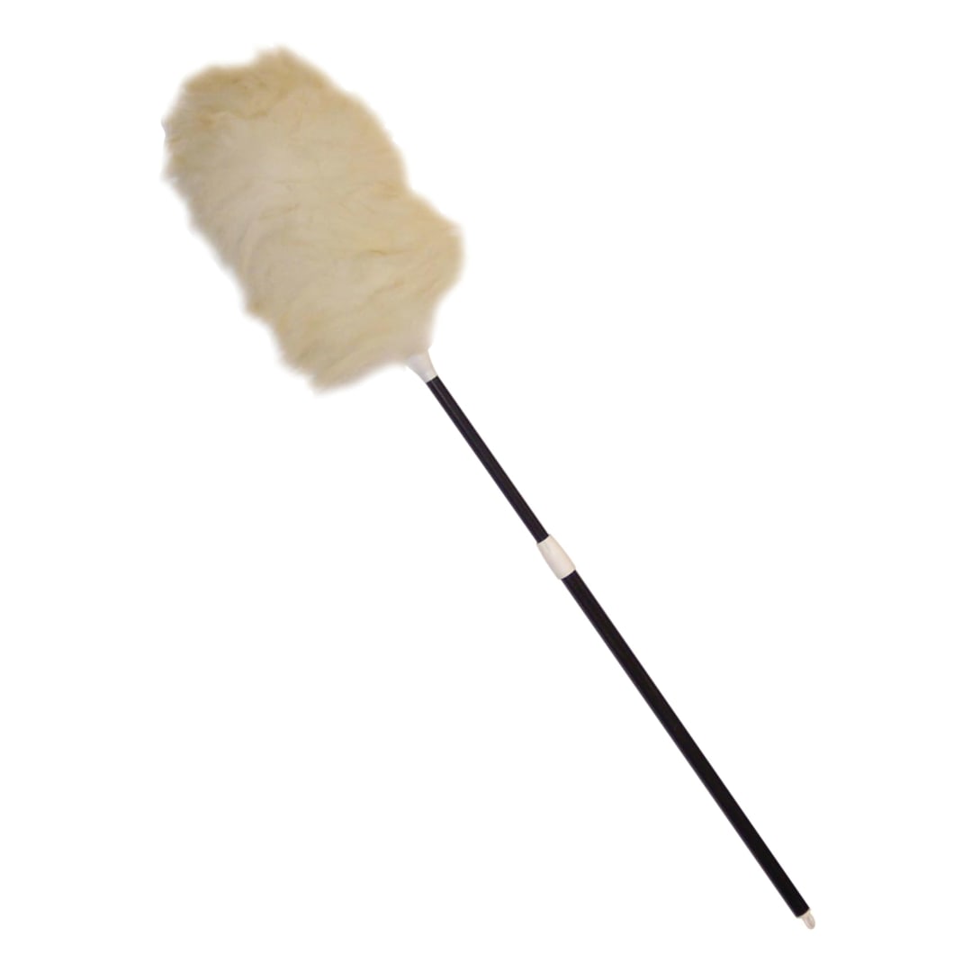 Rubbermaid Commercial Products 30" — 42" Lambswool Duster with Telescoping Plastic Handle, Black