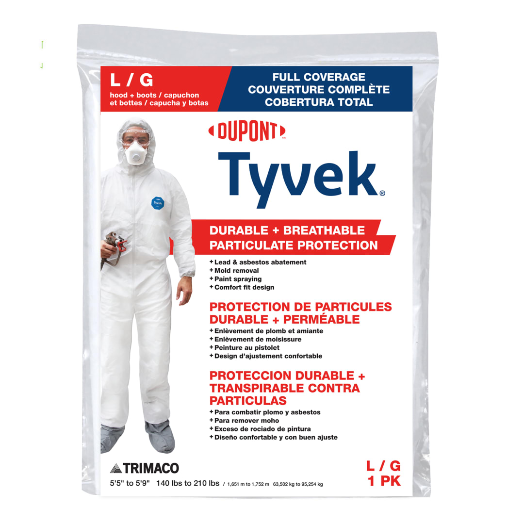 Tyvek® Disposable Coveralls with Hood & Boot, Large