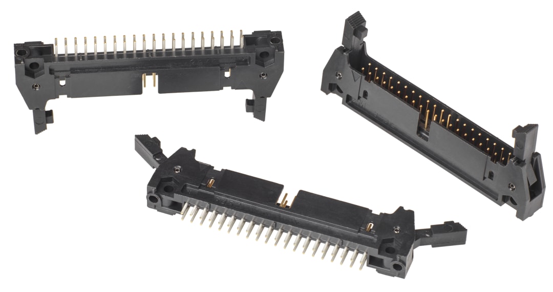 3M™ N3432-6303 RB, Wannenstiftstecker, 180° gerade, 40-polig, 3000 Serie, 2,54 mm, 0,76 µm Au, Schwarz