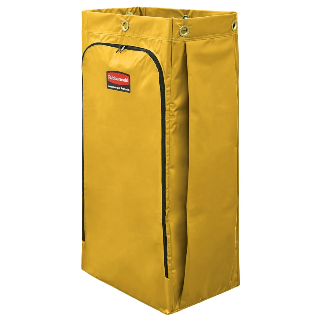 Rubbermaid Commercial Products 34 Gal Vinyl Bag for High Capacity Janitorial Cleaning Carts, Yellow