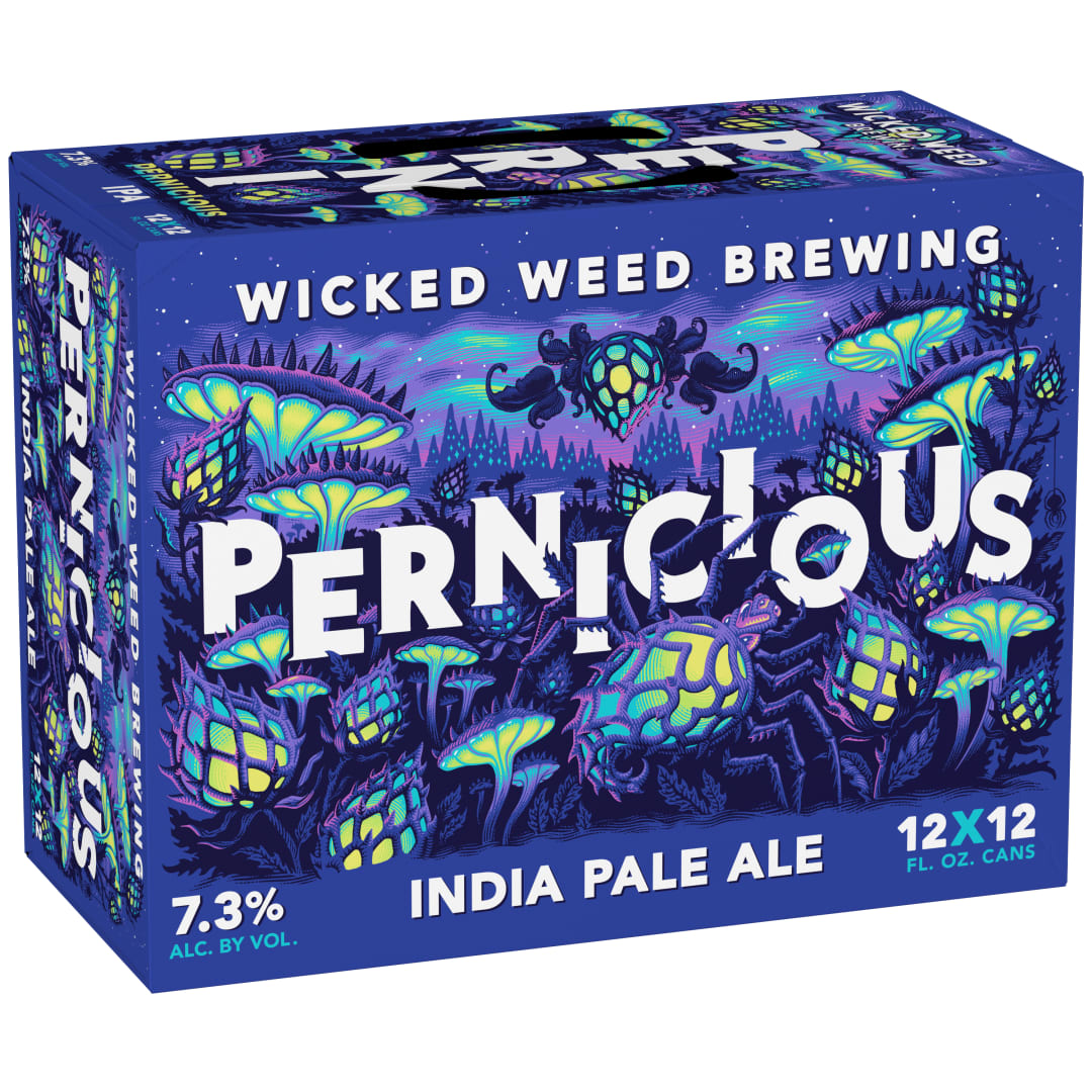 Wicked Weed Pernicious IPA Beer, 12 Pack 12 fl oz Cans