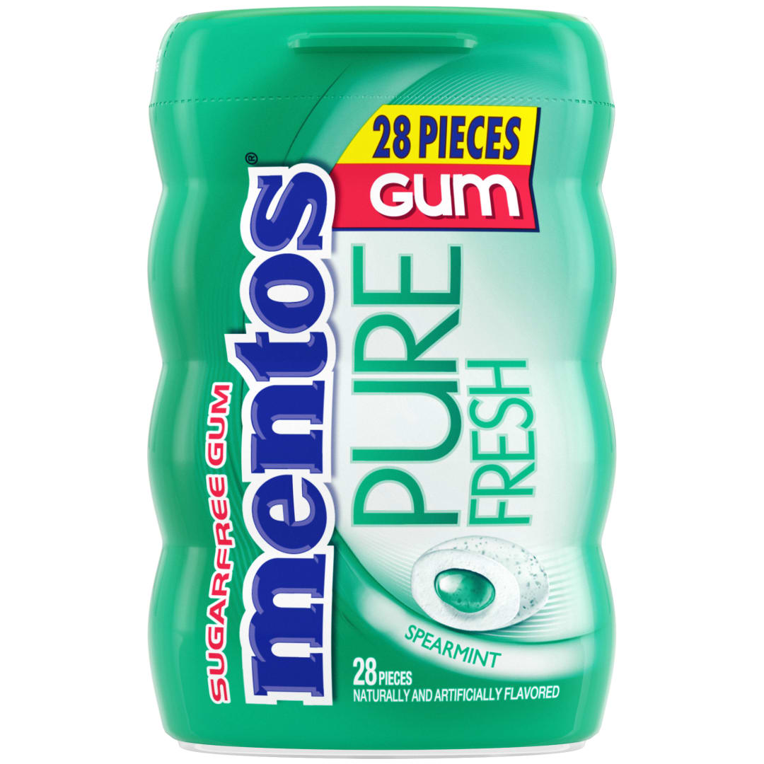 Mentos Gum Pure Fresh Sugar Free Chewing Gum Spearmint 28 pc Trumbull