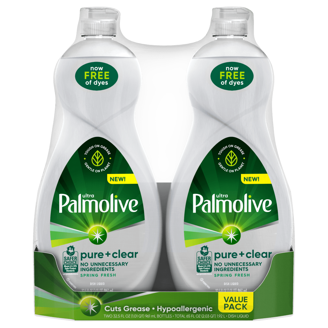 Palmolive Ultra Pure + Clear Liquid Dish Soap, Spring Fresh Scent - 32.5 Fluid Ounce (2 Pack)