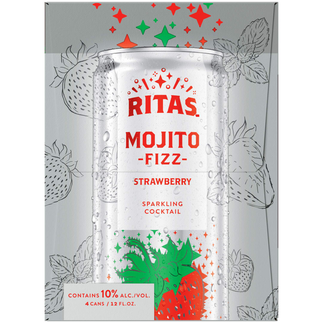 Ritas Mojito Fizz Strawberry Sparkling Cocktail, 4 Pack 12 fl. oz. Cans