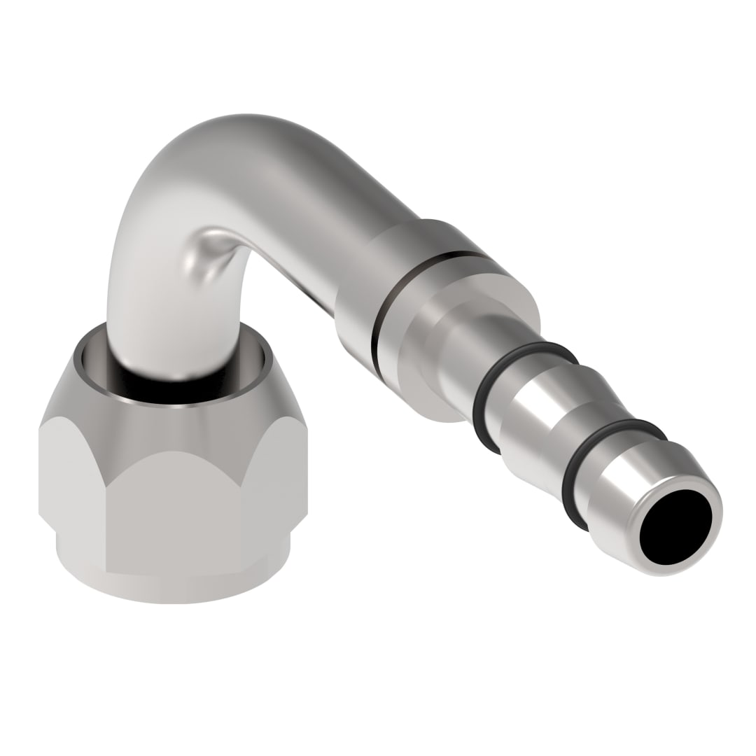 Aeroquip Female O-Ring  90° Short Pilot EZ Clip 8 Connection, 10 Hose Size