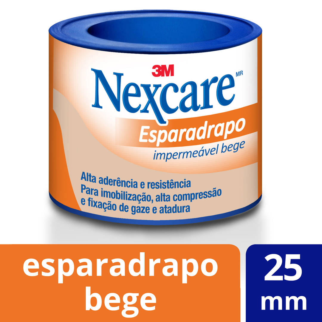 Esparadrapo Impermeável Nexcare™, Bege , 25 mm x 0,9 m
