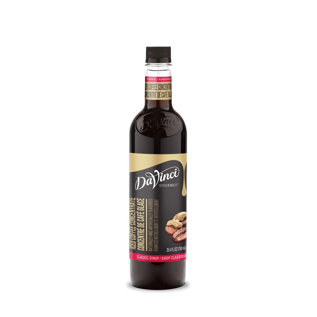 DaVinci Gourmet Iced Coffee Concentrate Syrup, Plastic Bottle, 4 x 750 mL