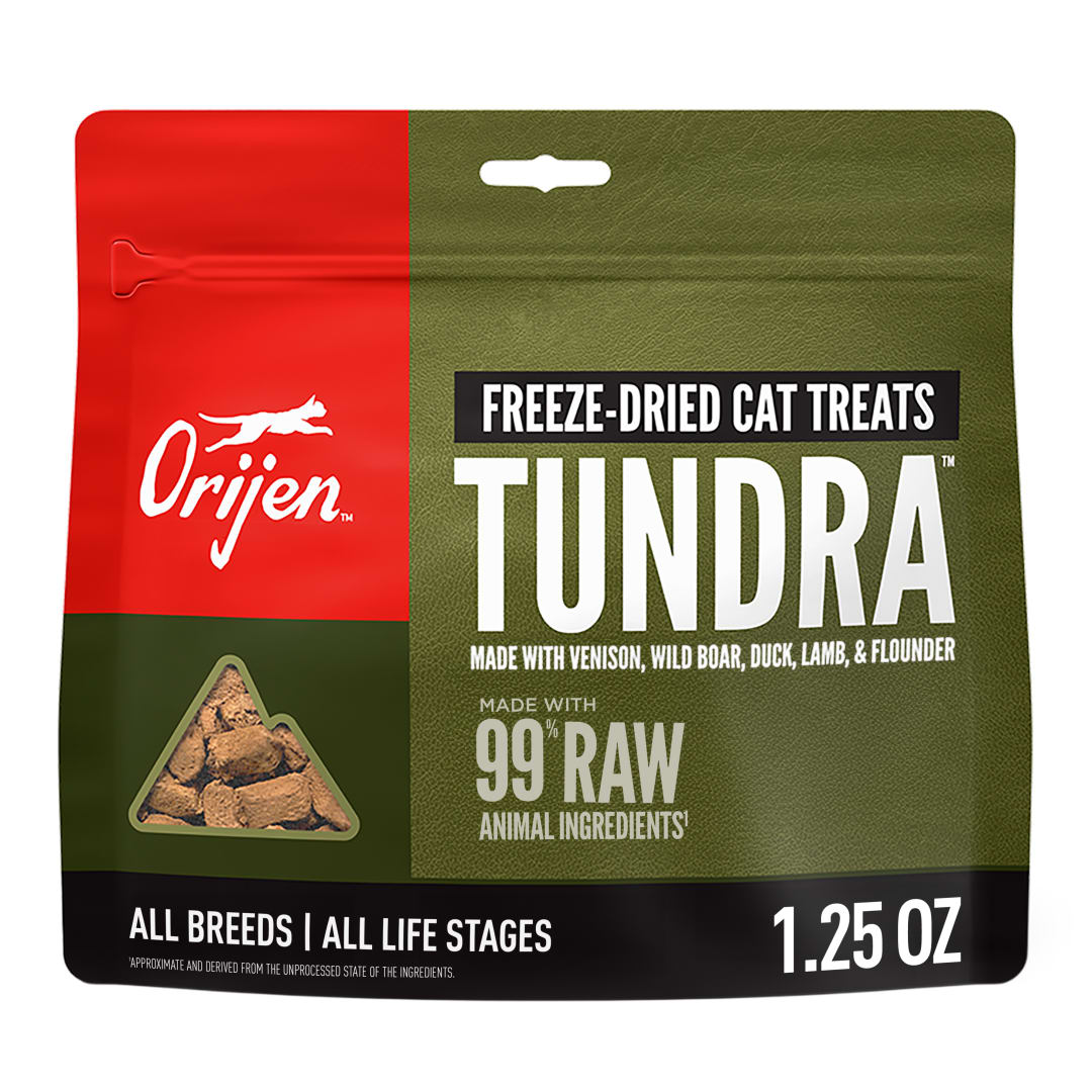 ORIJEN Freeze Dried Cat Treats Grain Free High Protein Raw Animal Ingredients Tundra