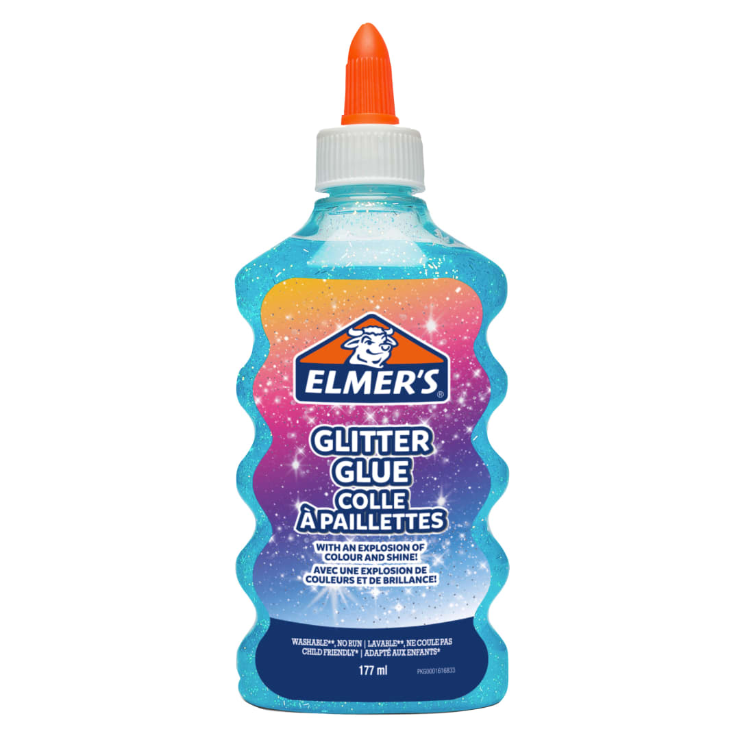 Elmer's pegamento con purpurina azullavable y apto para niños177 ml