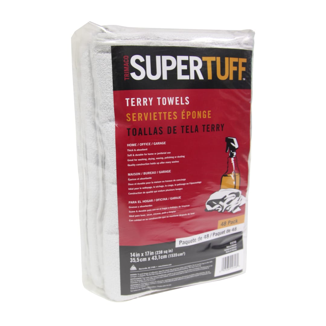 Terry Towels, White, 14"x17", 48pk