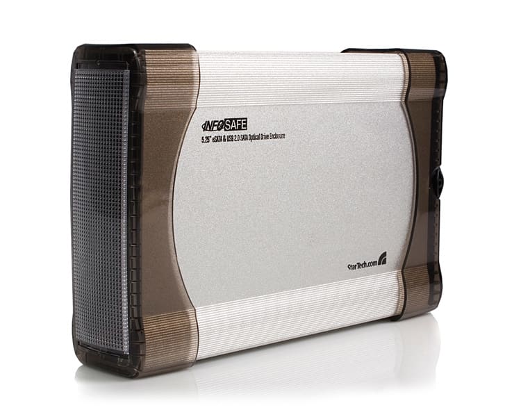 5.25in Silver eSATA USB 2.0 to SATA Optical Drive Enclosure