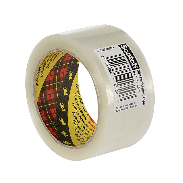 Scotch® Box Sealing Tape 309, Transparent, 50 mm x 66 m, BCSR