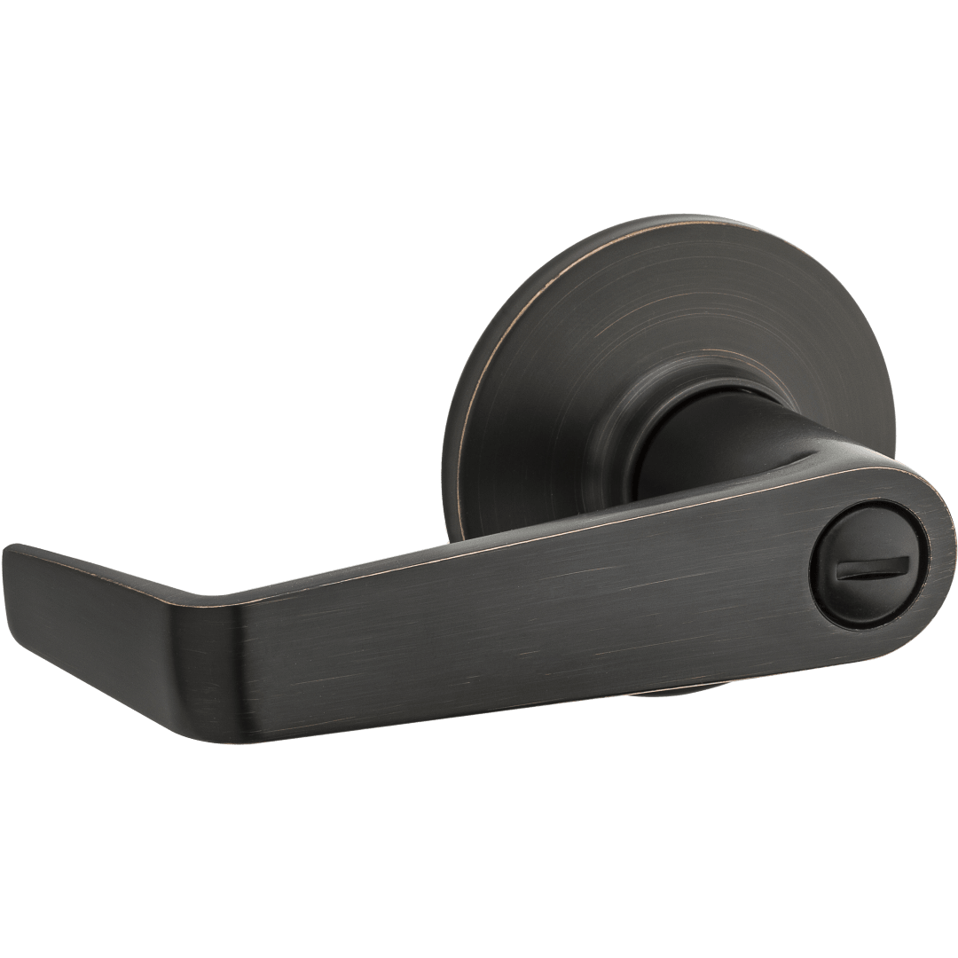 Carson Round Bed/Bath Lever in Venetian Bronze