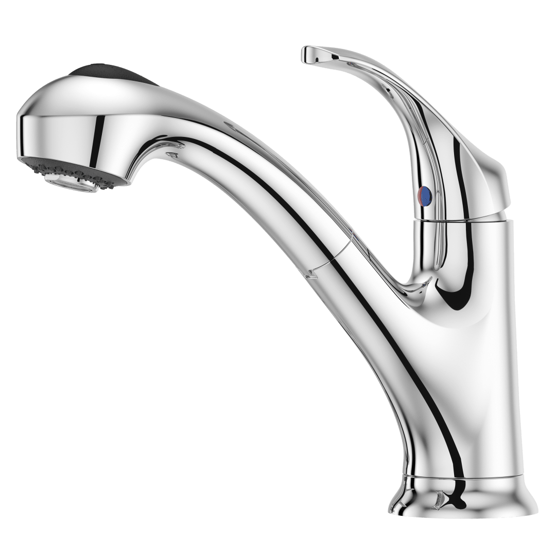 Shelton 1-Handle Pull-Out Kitchen Faucet in Polished Chrome