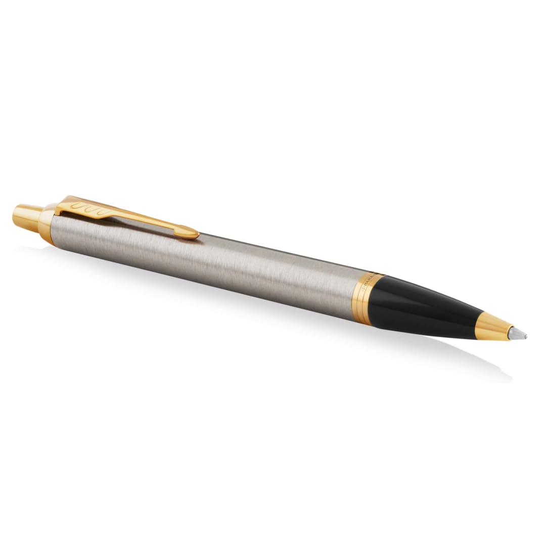 Parker IM Ballpoint Pen, Brushed Metal with Medium Point Blue Ink Refill (1931670)