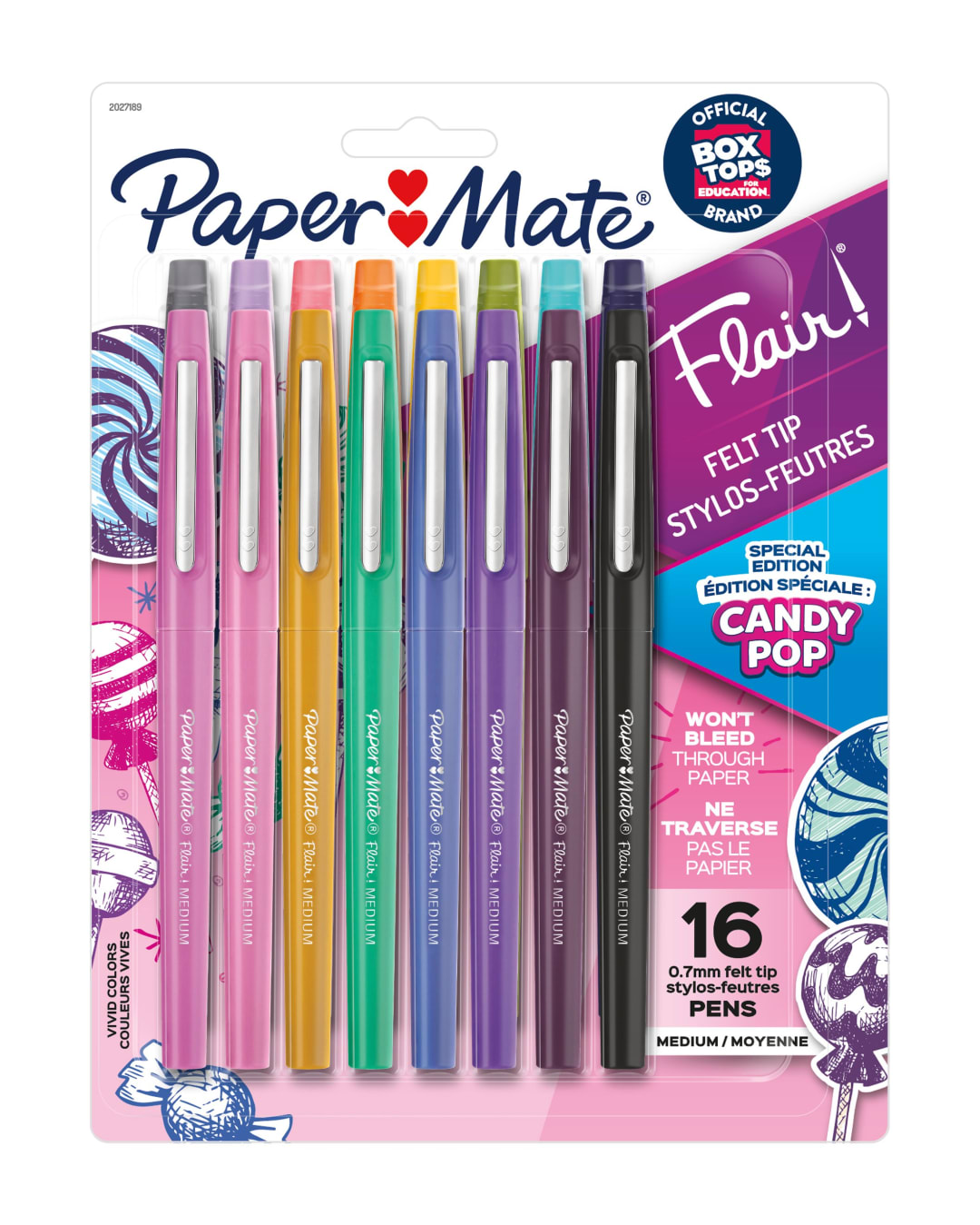 Paper Mate® Flair Felt Tip Pens, Medium Point (0.7mm), Limited Edition Candy Pop Pack, 16 Count