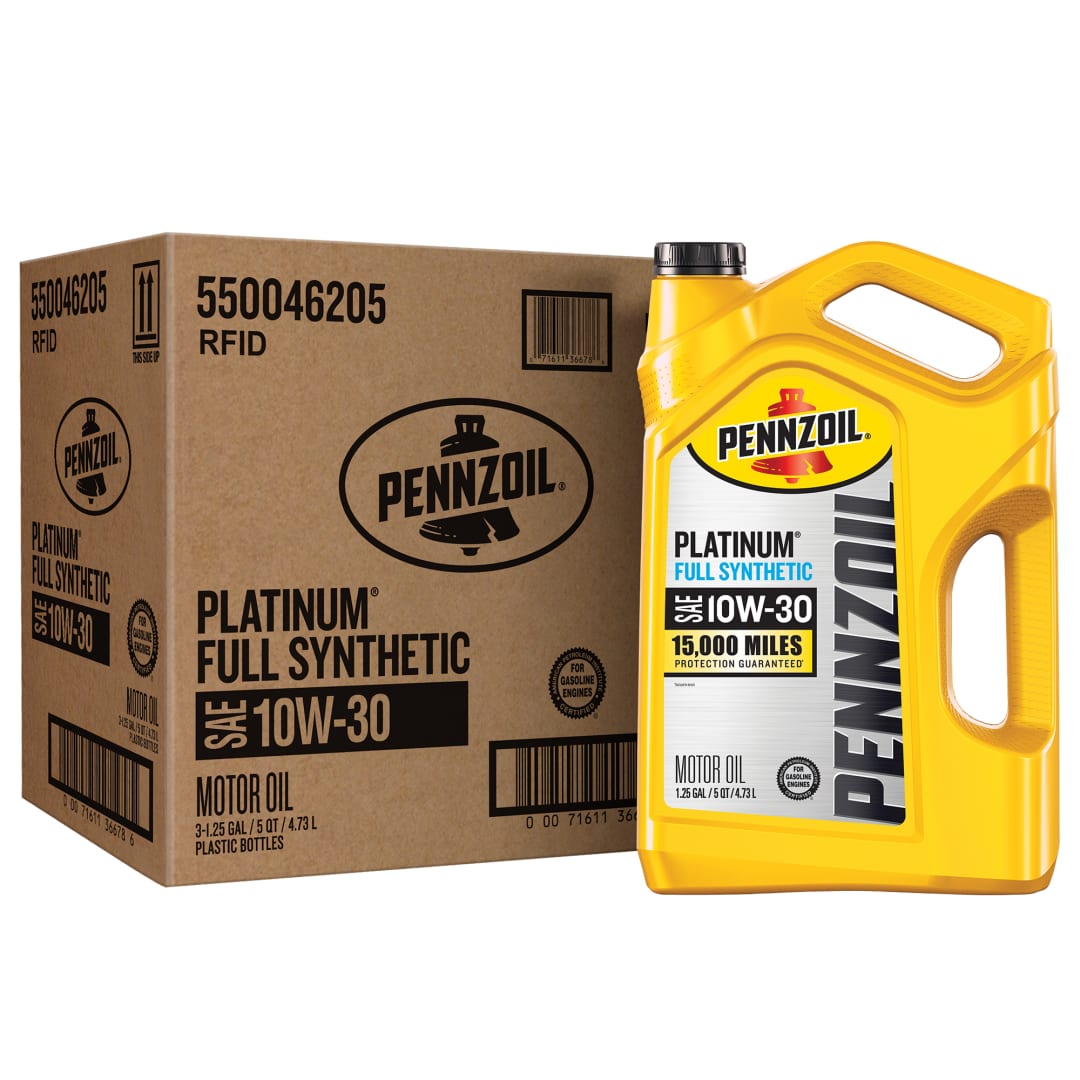 Pennzoil Platinum Full Synthetic 10W-30 Motor Oil, 5 Quart (3 Pack)
