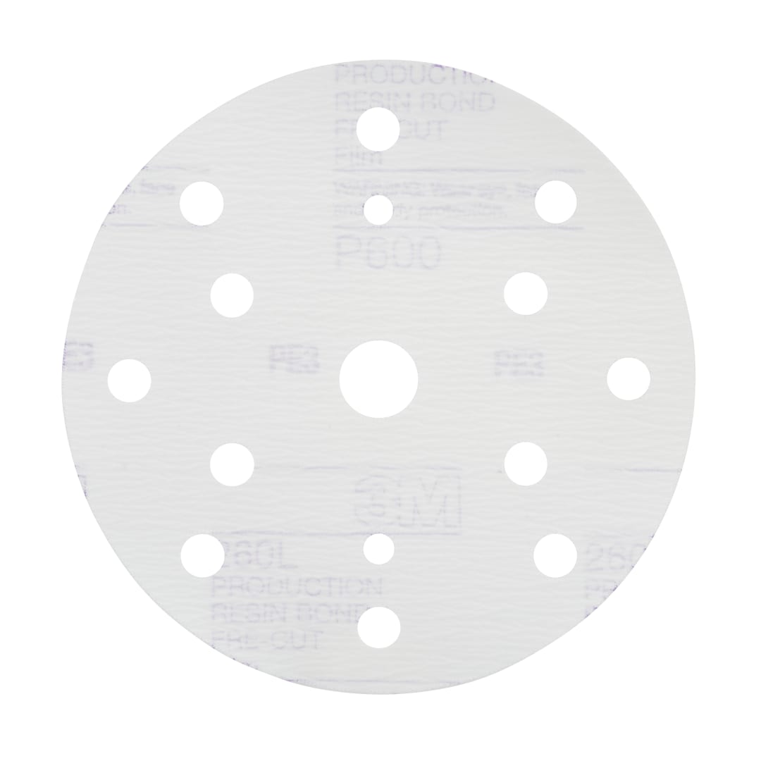 3M™ Hookit™ Finisaj Filmi Disk Zımpara 260L, 150 mm, 15 Delikli, P600, 51057