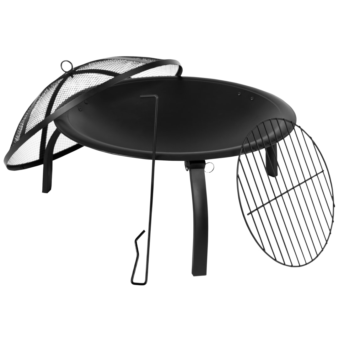 Chelton 22.5" Foldable Wood Burning Firepit with Mesh Spark Screen and Poker