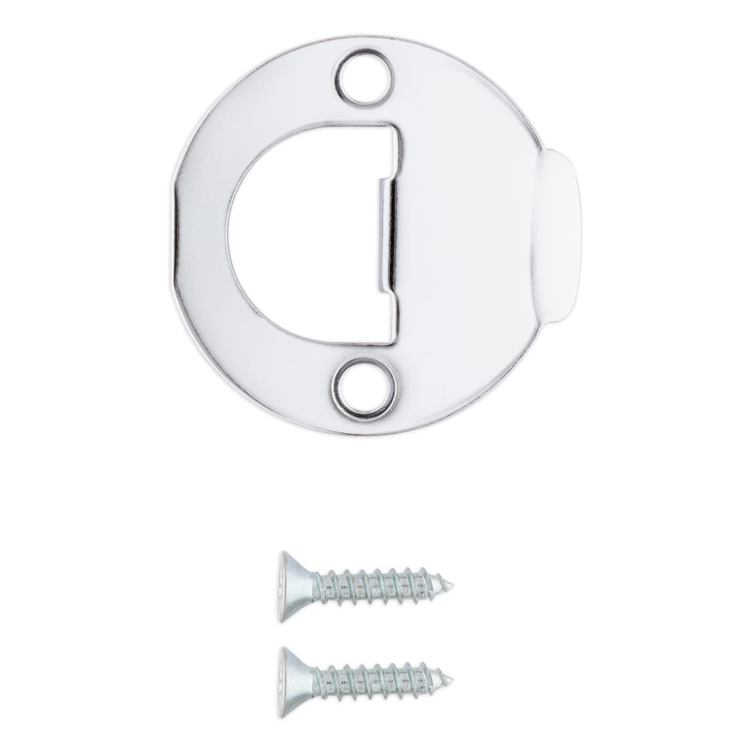 Round Circle Strike for Knob/Lever in Polished Chrome or Satin Chrome Finish