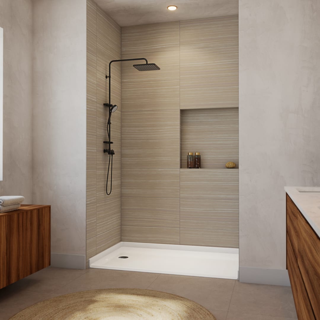 DreamLine Crest 60 x 36 Barrier Free Shower Base, Left Drain