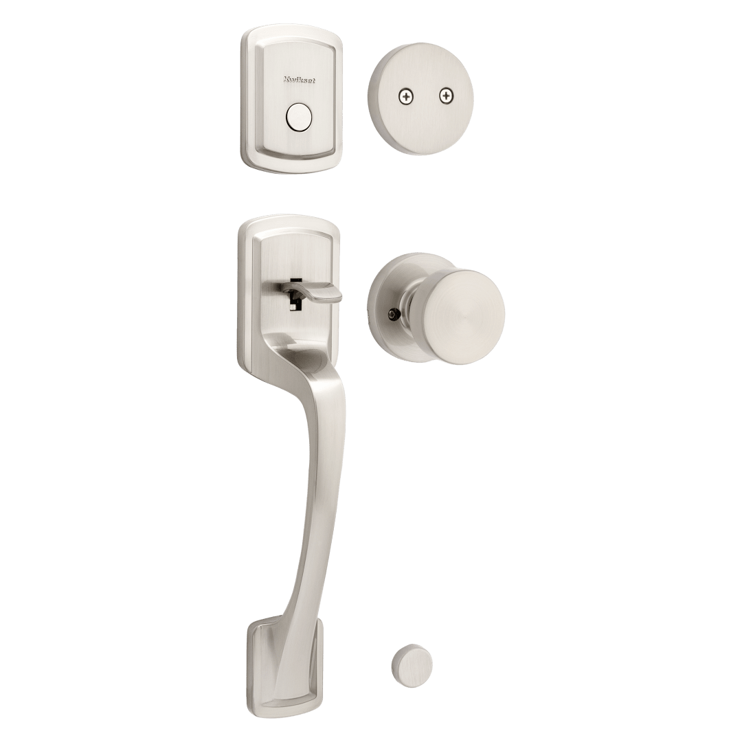 Prague Handleset in Satin Nickel with Microban Protection
