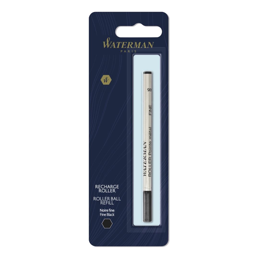 Waterman recambio para bolígrafos rollerpunta fina con tinta negrapaquete de 1