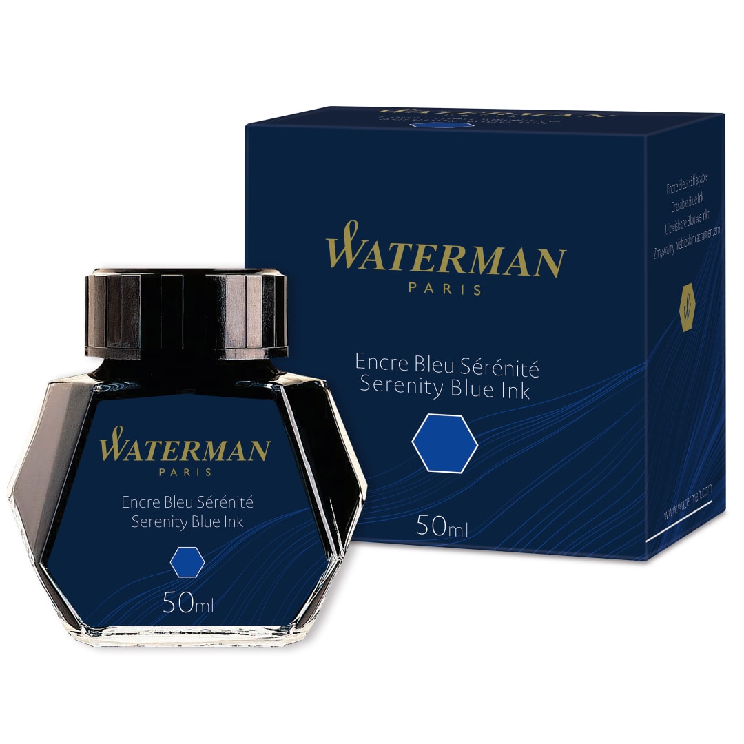 Waterman tinta para pluma estilográficaazul serenidadfrasco de 50 ml