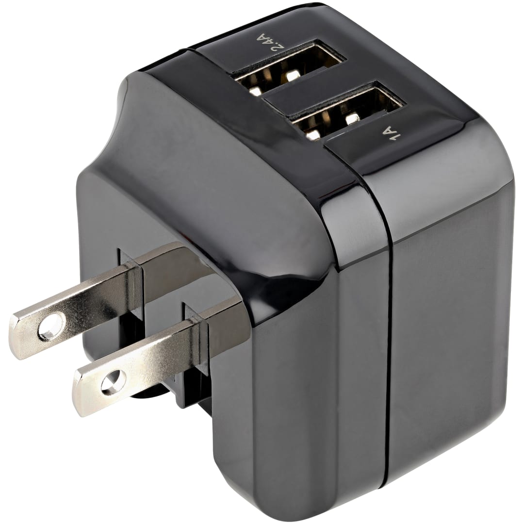 2 Port USB Wall Charger 17W 3 4A Black