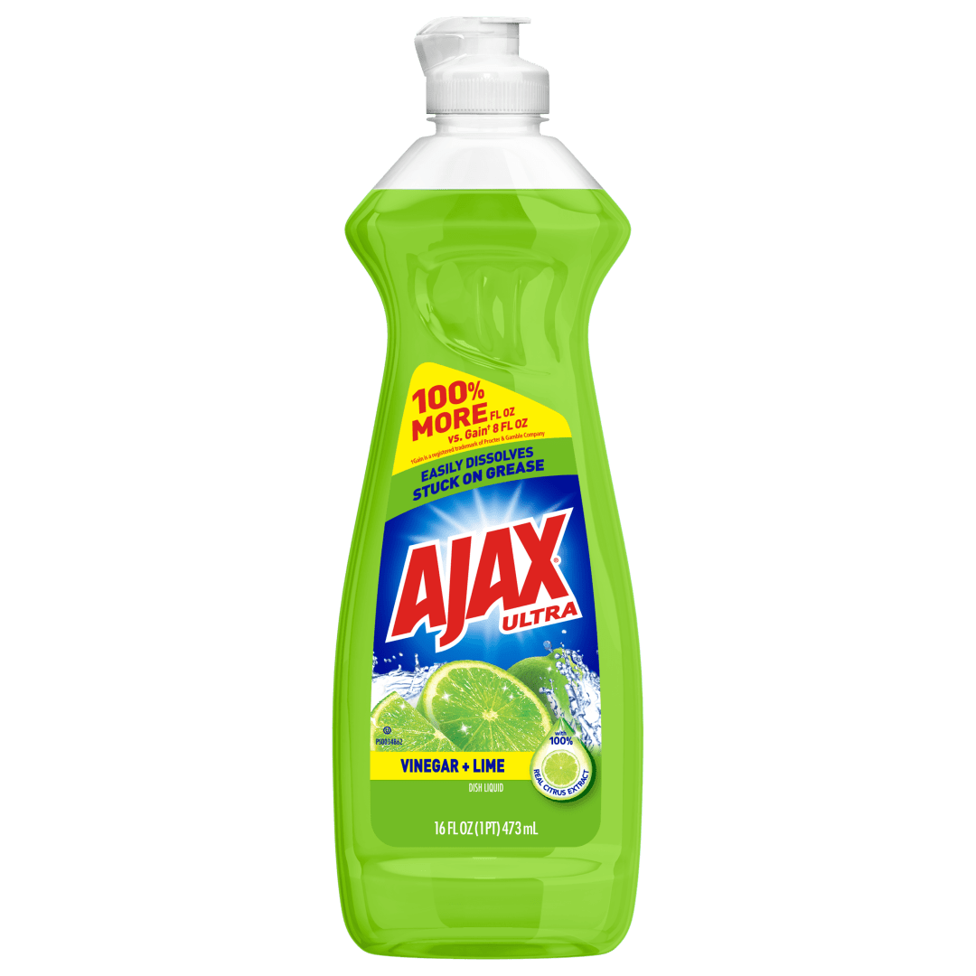 Ajax Ultra Liquid Dish Soap, Vinegar + Lime - 16 Fluid Ounce