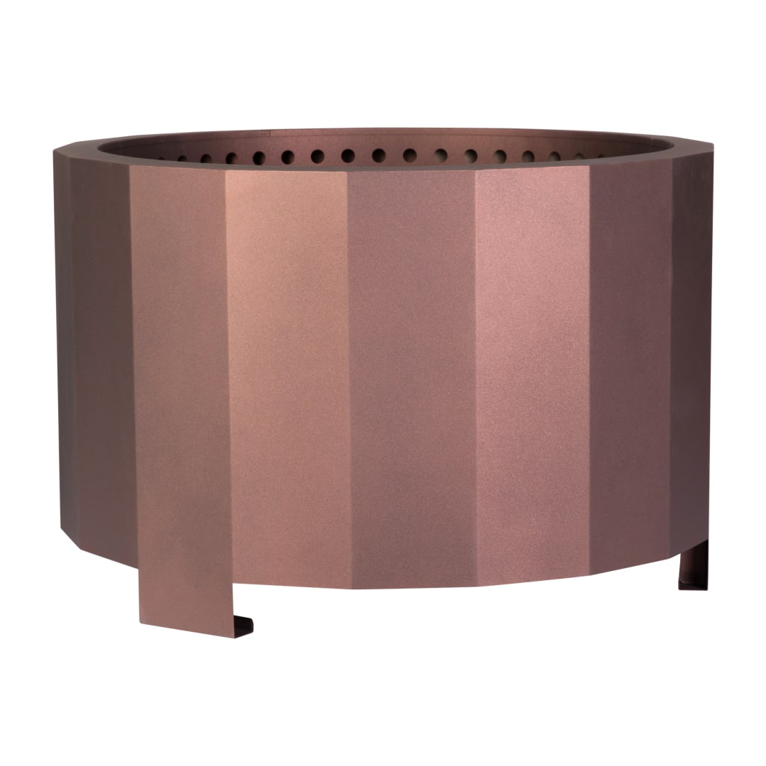 Titus Commercial Grade 27 inch Smokeless Outdoor Firepit, Natural Wood Burning Portable Fire Pit With Water-Resistant Cover, Bronze