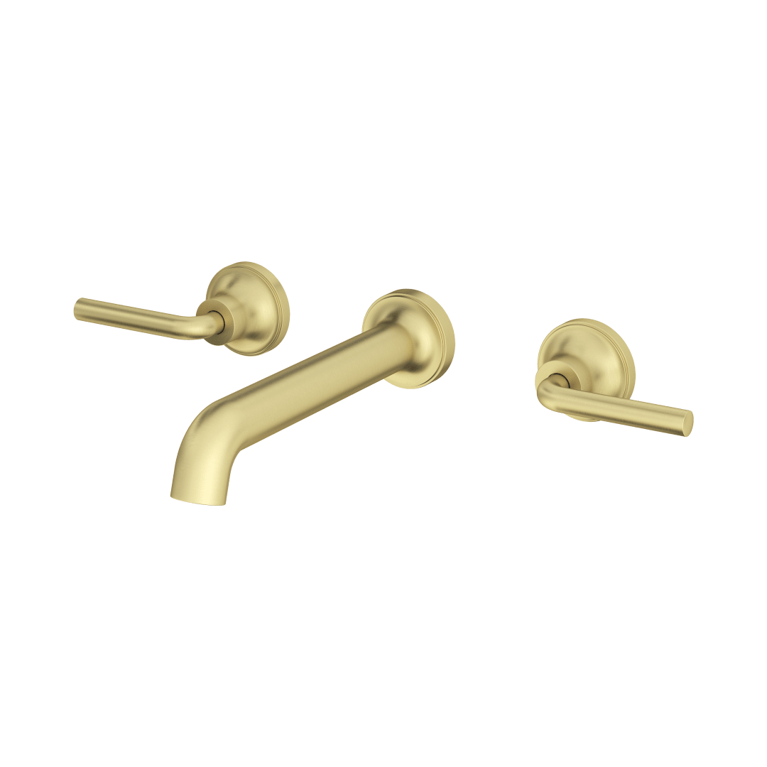Tenet 2-Handle Wallmount Widespread Bathroom Faucet in Brushed Gold