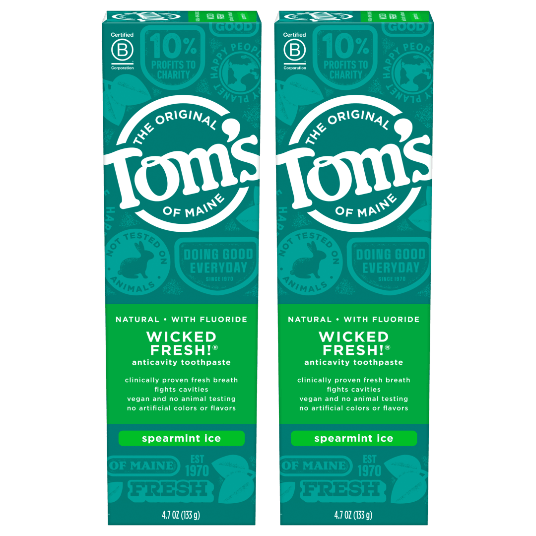 Tom's of Maine Natural Wicked Fresh! Fluoride Toothpaste, Spearmint, 4.7 oz. 2-Pack