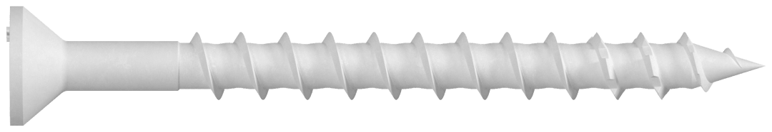 Simpson Strong-Tie TNTW18214TFC75 Titen Turbo™ — 3/16 in. x 2-1/4 in. 6-Lobe Flat-Head Concrete and Masonry Screw, White (75-Qty) (Pack of 1152)