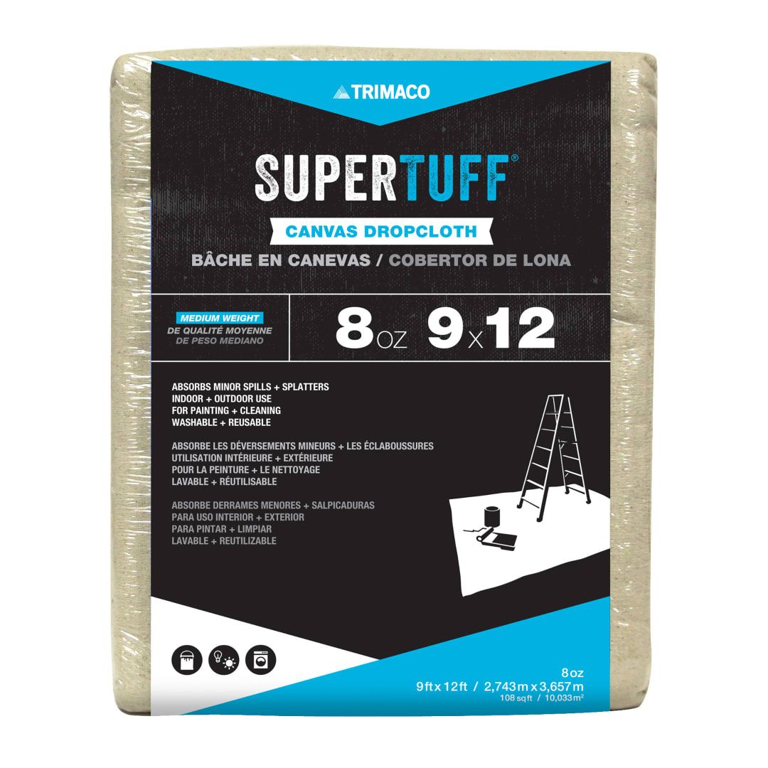SuperTuff® Canvas Dropcloth, 8oz, 9'x12'