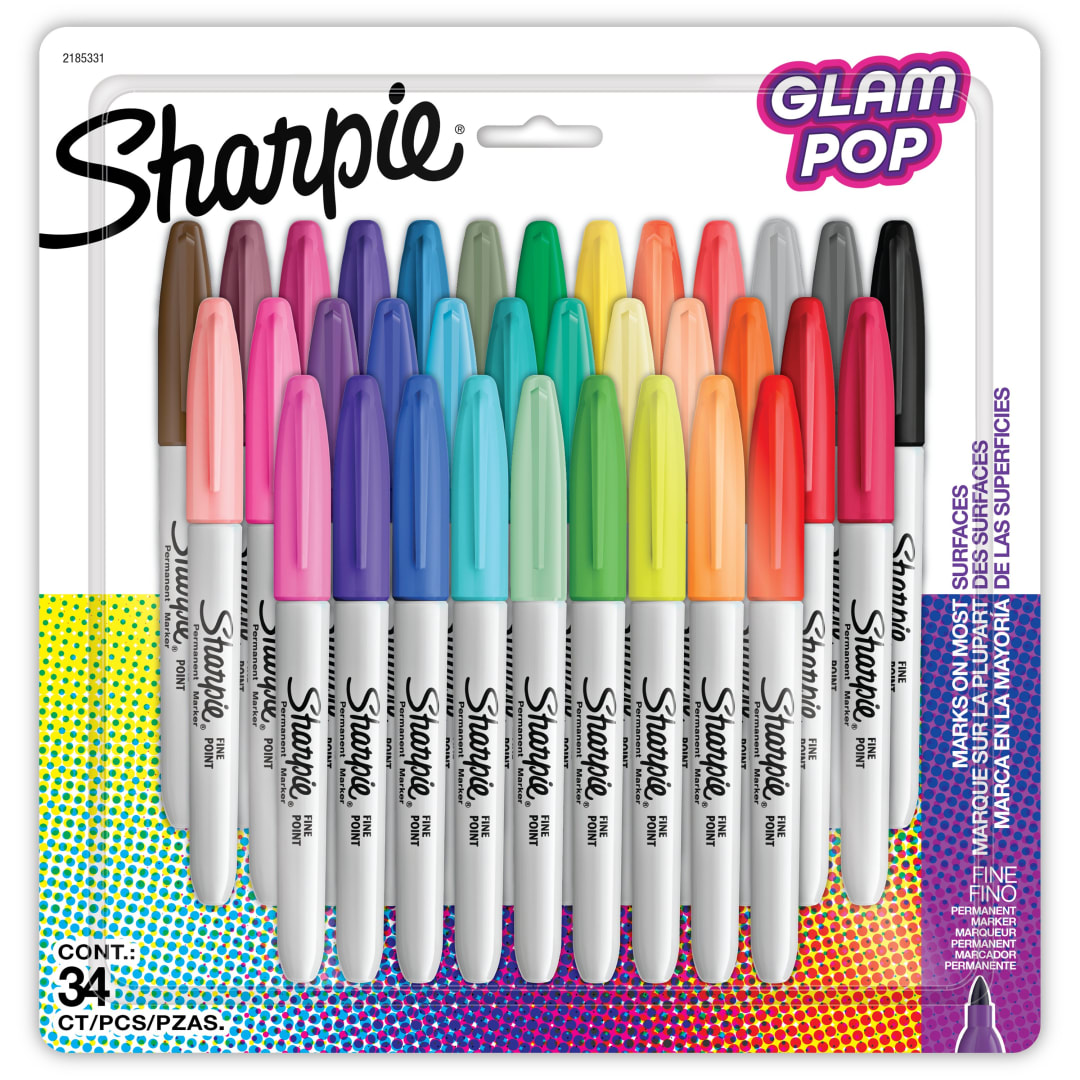 SHARPIE FN PERM GLAM POP 34CT