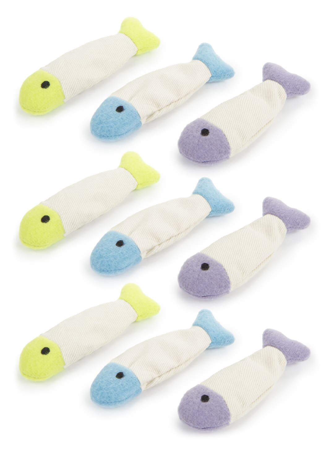 SmartyKat Fish Flop (Set of 9) Crinkle Plush Catnip Cat Toys