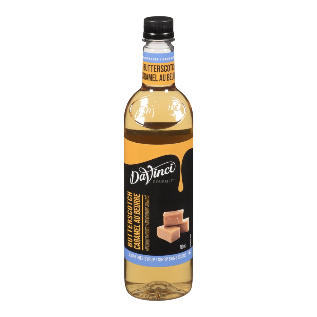 DaVinci Gourmet Sugar Free Butterscotch Syrup, Plastic Bottle, 4 x 750 mL