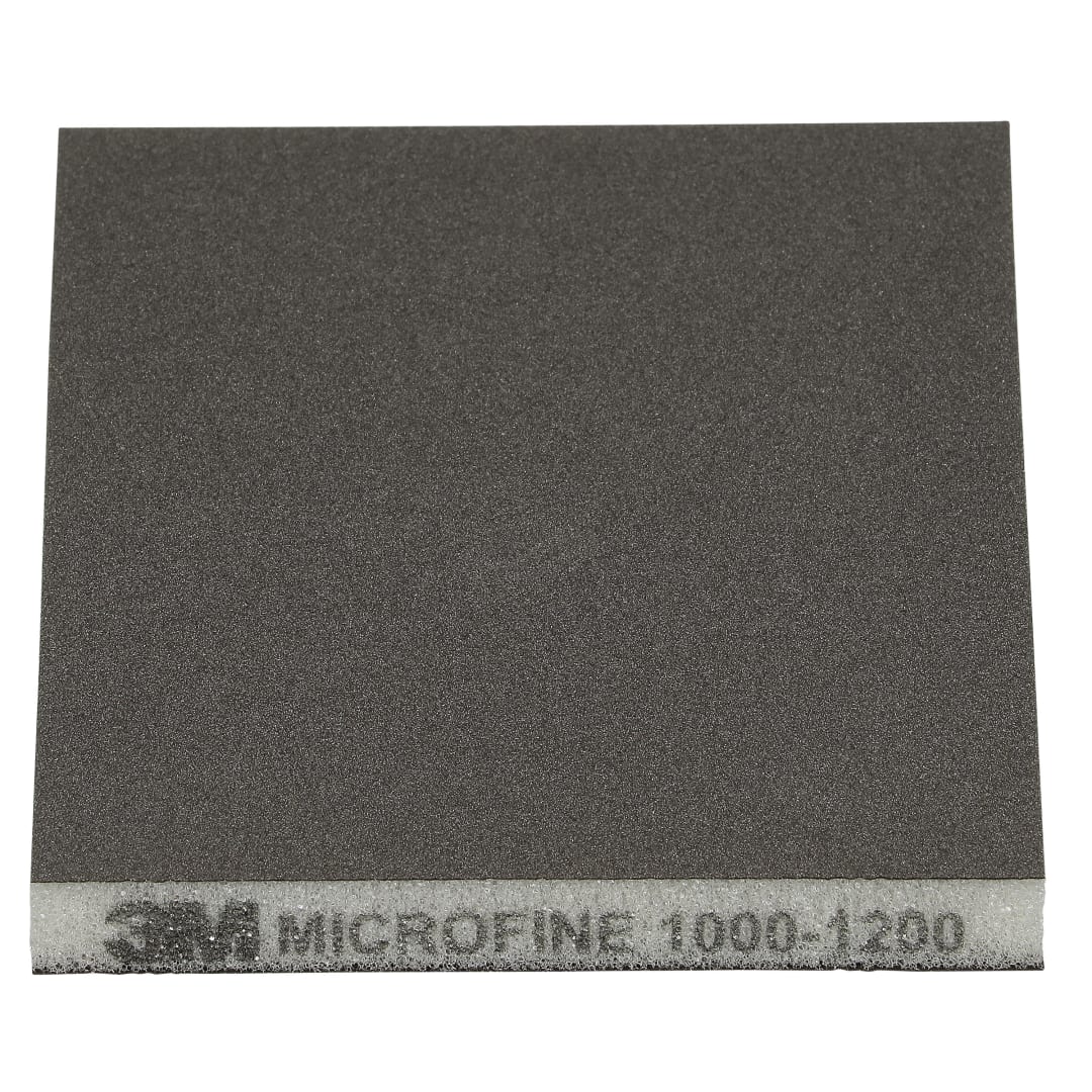 3M™ Doppelseitiger Schleifschwamm, 124 mm x 98 mm, Mikrofein 1000–1200, Grau, 23812