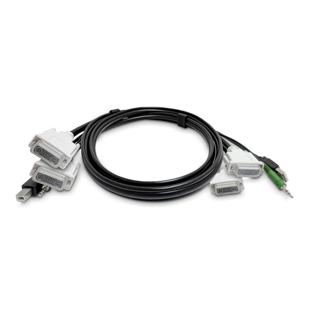 TAA Compliant 6 FT Dual-Head DVI Male to Male and 6 FT USB A